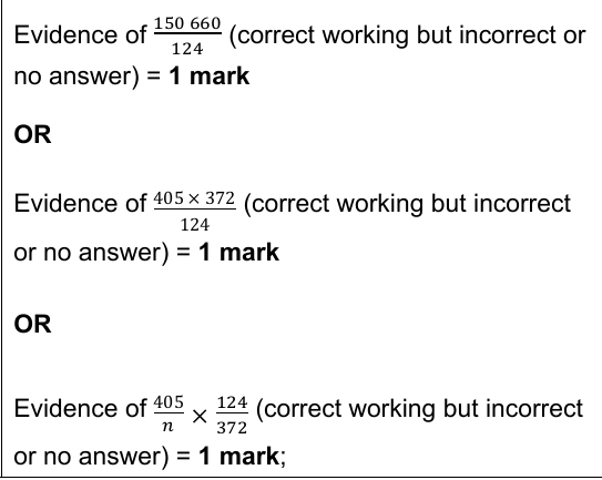Mark scheme working for Q3.3